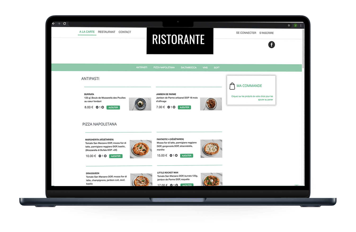 Site vitrine pour encaissement